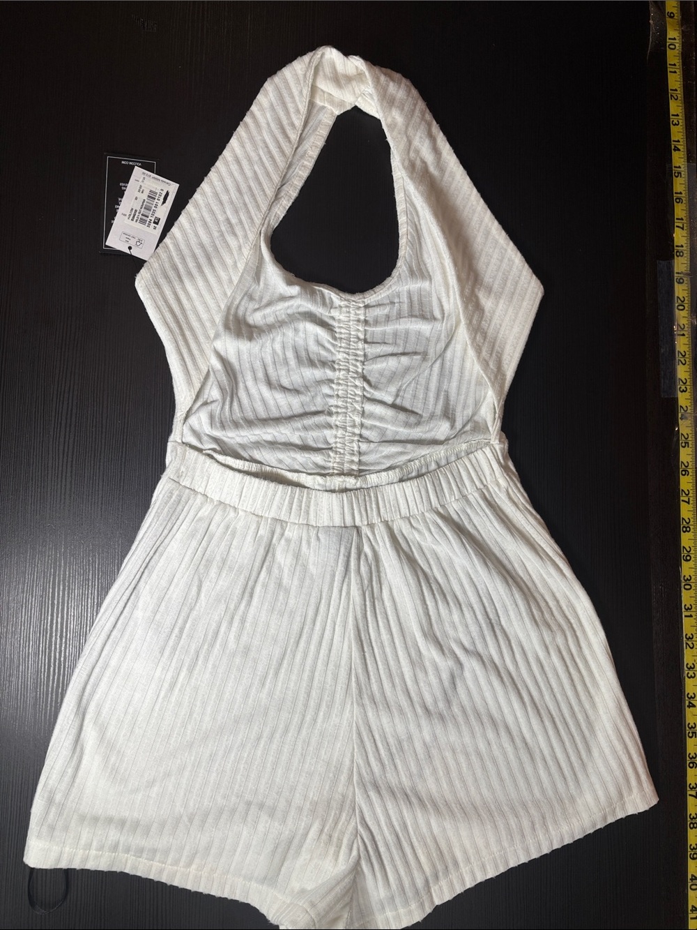 Volcom White Ribbed Crossback One-Piece Romper xs - Picture 3 of 7